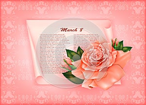 Background with beautiful pastel roses