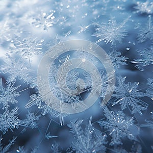 Background with beautiful snowflakes generated by artificial intelligence