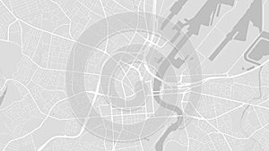 Background Belfast map, Northern Ireland, white and light grey city poster. Vector map with roads and water