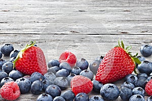 Rustic Berries Wood Background
