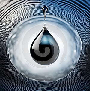 Background of black blue water drops The vortex is wavy