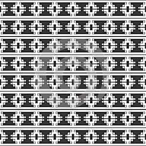 Black and white seamless repeated geometric art pattern background