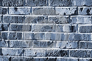 Background of blue brick wall detail