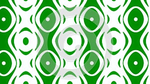 The background is blue and green.Design. Geometric shapes oscillate in the bright background and make various patterns.