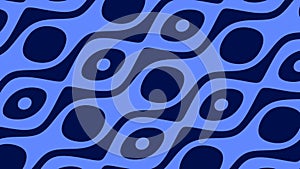 The background is blue and green.Design. Geometric shapes oscillate in the bright background and make various patterns.