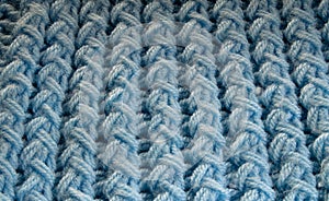 Background from blue knitted fabric