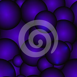 Background of blue molecules and balls. For decoration of festive and scientific items