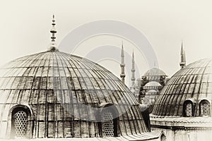 background for the blue mosque in istanbul