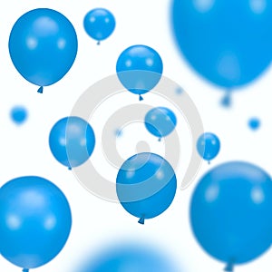 Background of blue party balloons