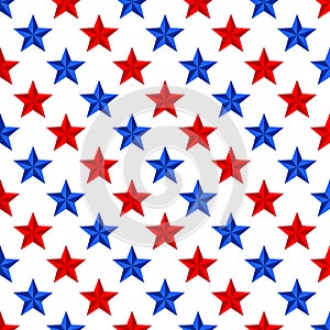 Background of blue and red stars alternately side by side and beneath each other diagonally on a white background