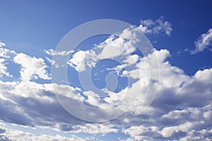 Background blue sky with gray clouds. photo