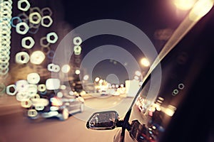 Background blur night traffic jams traffic