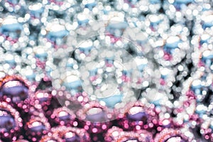 Background of blurred glass Christmas balls in Violet color