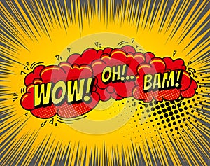 Background with Boom comic book explosion vector design background