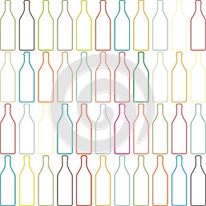 Background with bottles ,seamless patter