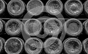 Background of the bottoms of bottles