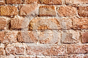 Background brick texture, masonry brickwork, orange and brown co