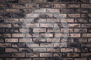 Background of brick wall with old texture pattern photo