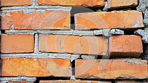 Background brick wall, red brick, vintage wall.