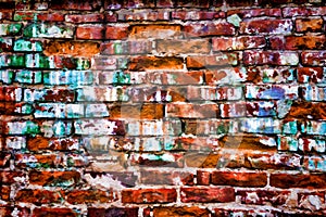 Background of brick  wall texture -orange bricks single