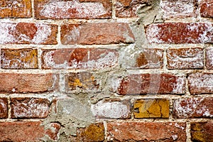 Background of brick wall texture. Red brick wall closeup background