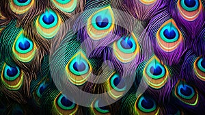 Background with bright peacock feathers