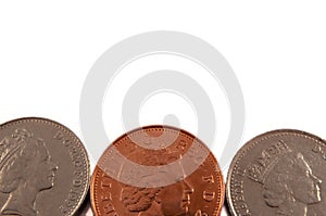 Background British coins.