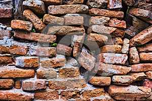 Background of brick  wall texture -orange bricks single