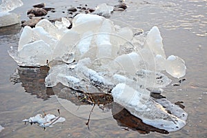 Background from broken pieces of ice. Texture, pattern, closeup