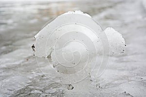 Background from broken pieces of ice. Texture, pattern, closeup