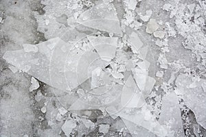 Background from broken pieces of ice. Texture, pattern, closeup