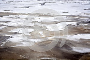 Background from broken pieces of ice. Texture, pattern, closeup