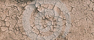 Background Of Brown Dry Cracked Soil Dirt Or Earth During Drought. Dry Cracked Earth Depicting Severe Drought Conditions