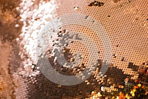 Background brown gold fabric sequins