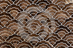 Background of brown gold japanese style wave pattern teture