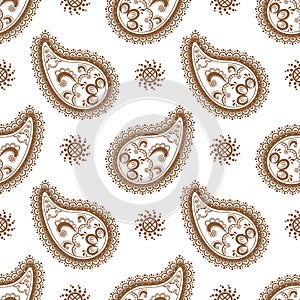 Background with brown and white lace buta decoration items on white background.