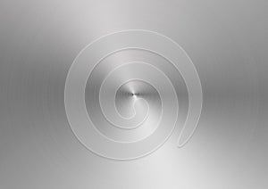Background of brushed metal aluminum plate with reflections in circular shape