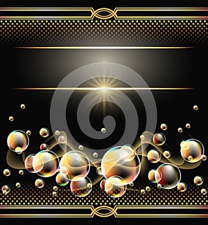 Background with bubbles and star