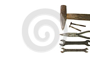 Background of building tools isolated over