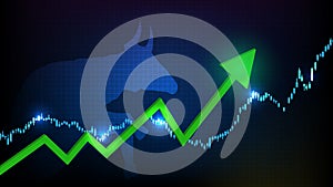 Background of bull or bullish stock market exchange graph up, investment trading vector design