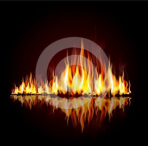 Background with a burning flame
