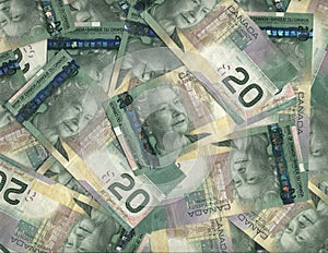 Background of Canadian twenty dollar bills