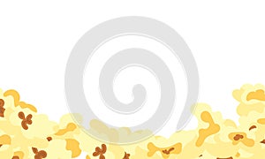 Background cartoon kernels popcorn and pop corn snack. Tasty icon grain maize and salty eat. Caramel sweetcorn for movie and