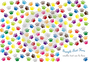 Background with cat paw prints