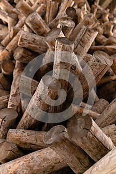 Background - chaotic pile of logs