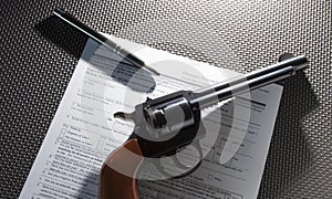 Background check form for a gun