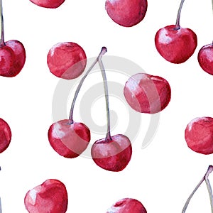 Background cherries. seamless pattern.