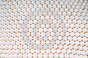 Background of chicken white eggs in a rows