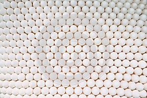Background of chicken white eggs in a rows
