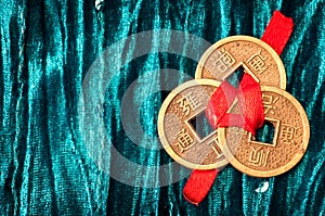 Background with Chinese lucky coins